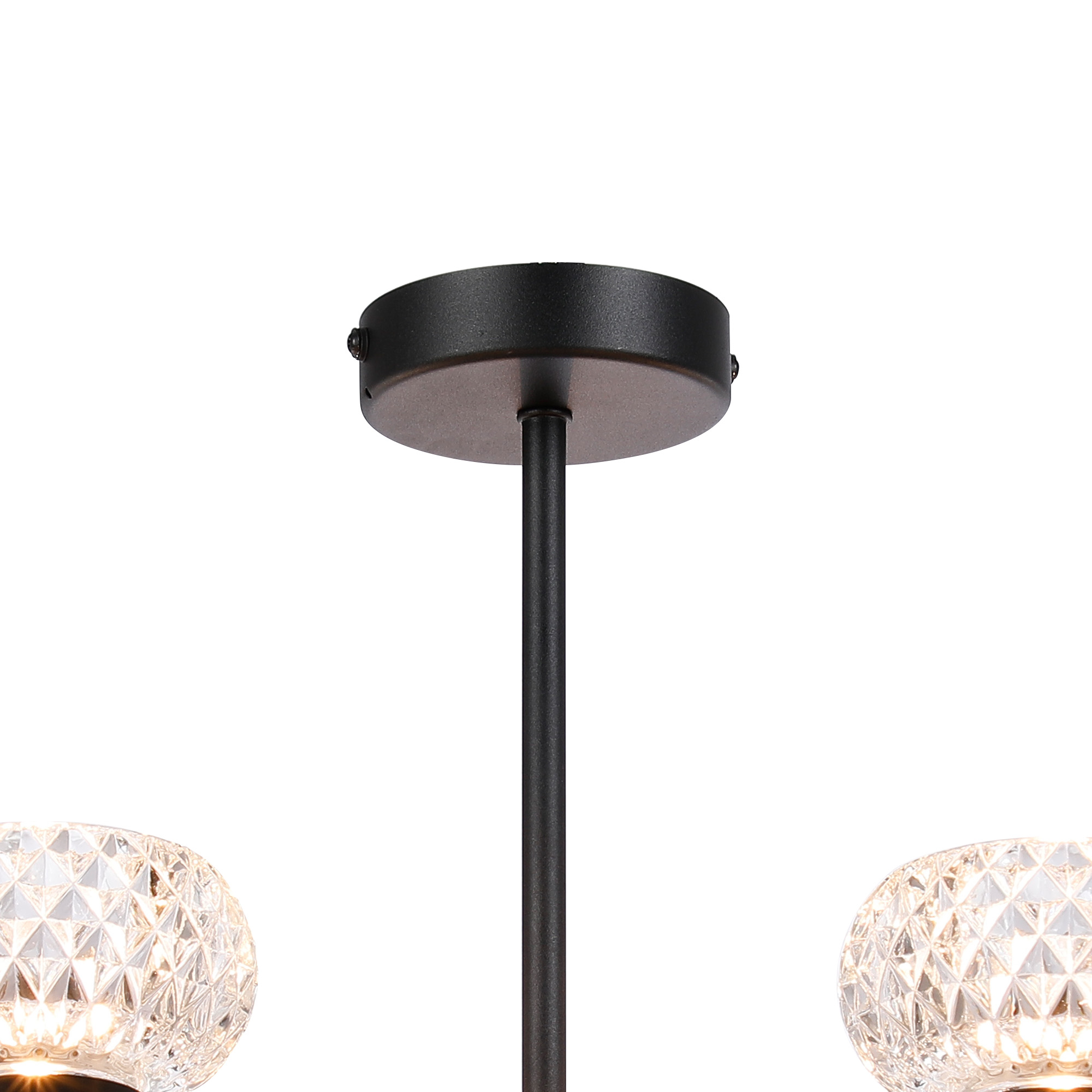 Aria Glass Fixed Pendant 5 Light IP44 Satin Black D0847BL  Deco Aria